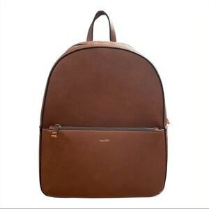 Aldo Faux Leather Backpack Travel Bag Adjustable Straps Gold Hardware